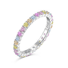 Серебряное кольцо с цирконами Brasco 59666 59666-15.5 цена и информация | Кольца | pigu.lt