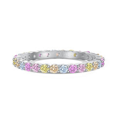Серебряное кольцо с цирконами Brasco 59666 59666-15.5 цена и информация | Кольца | pigu.lt