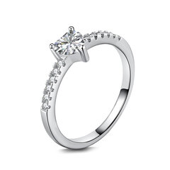Серебряное кольцо с цирконами Brasco 59683 59683-19 цена и информация | Кольца | pigu.lt