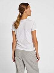 Hummel marškinėliai moterims, balti цена и информация | Футболка женская | pigu.lt