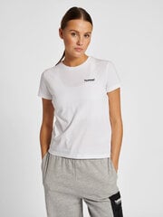 Hummel marškinėliai moterims, balti цена и информация | Футболка женская | pigu.lt