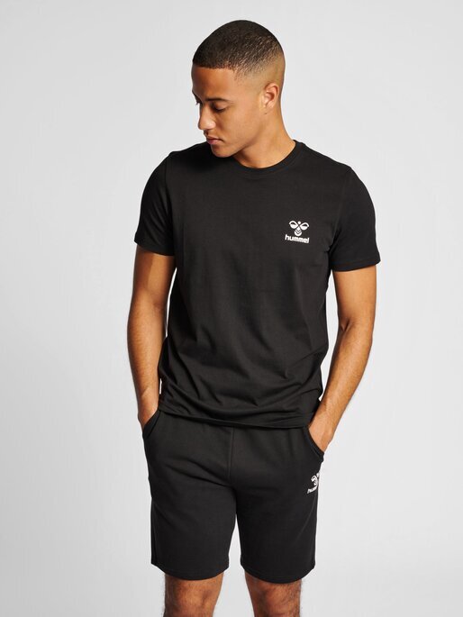 Hummel marškinėliai vyrams, juodi цена и информация | Sportinė apranga vyrams | pigu.lt