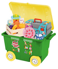 Pilsan žaislų dėžė ant ratukų, žalia цена и информация | Тумба с ящиками Versa | pigu.lt