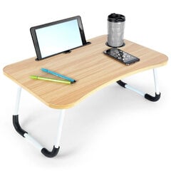 Staliukas nešiojamajam kompiuteriui, šviesiai rudas kaina ir informacija | Kompiuteriniai, rašomieji stalai | pigu.lt
