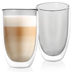 Dviejų sienelių terminės latte stiklinės 460 ml 2 vnt. kaina ir informacija | Taurės, puodeliai, ąsočiai | pigu.lt