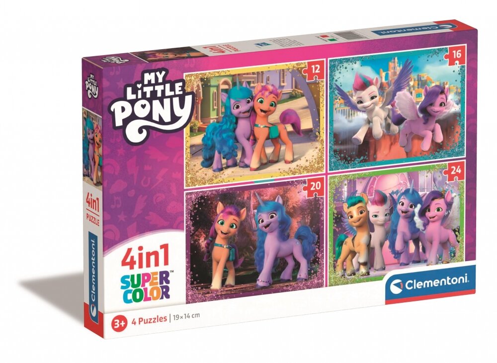 Dėlionių rinkinys 4in1 My Little Pony Clementoni, 21519, 72 d. цена и информация | Dėlionės (puzzle) | pigu.lt