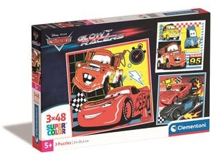 Dėlionių rinkinys Cars Glow Racers Clementoni, 25309, 3x48 d. kaina ir informacija | Dėlionės (puzzle) | pigu.lt