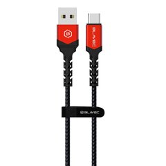 Blavec Cable Raptor braided - USB to Type C - PD 66W 6A 1 metre (CRA-UC6BR10) black-red цена и информация | Кабели для телефонов | pigu.lt