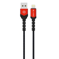 Blavec Cable Raptor braided - USB to Lightning - 2,4A 0,5 metres (CRA-UL24BR05) black-red цена и информация | Кабели для телефонов | pigu.lt