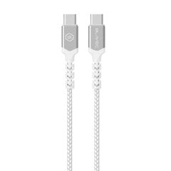 Blavec Cable Raptor braided - Type C to Type C - PD 60W 3A 0,5 metres (CRA-CC3WS05) white-silver цена и информация | Кабели для телефонов | pigu.lt