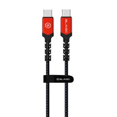 Blavec Cable Raptor braided - Type C to Type C - PD 60W 3A 2 metres (CRA-CC3BR20) black-red цена и информация | Кабели для телефонов | pigu.lt