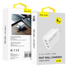 Blavec Wall charger BC3 - 3xUSB - 3A (TCBC3-3UW3A) white цена и информация | Зарядные устройства для телефонов | pigu.lt