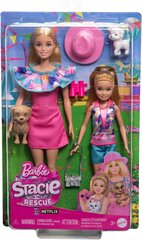 Dvi lėlės Barbie su priedais Mattel, HRM09, rožinė/mėlyna, 10 d. цена и информация | Игрушки для девочек | pigu.lt