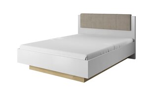 Кровать Arco белый глянец + дуб грандсон 160 с ящиком для хранения цена и информация | Кровати | pigu.lt