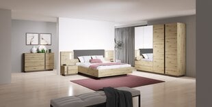 5-ių dalių miegamojo komplektas Arco Artisan, rudas/pilkas цена и информация | Комплекты мебели для спальной комнаты | pigu.lt