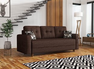 Skandinaviška sofa su miegamąja funkcija, ruda цена и информация | Комплекты мебели для спальной комнаты | pigu.lt