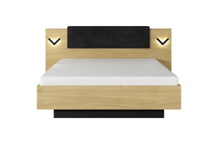 Кровать Verso Chestnut+anthracite 160 см с системой хранения и подсветкой цена и информация | Кровати | pigu.lt