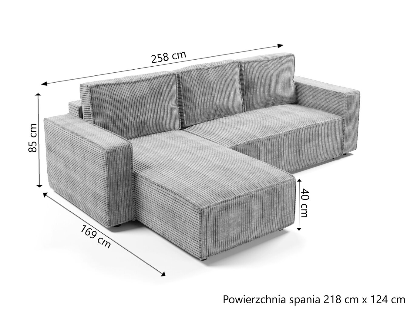 Sofa lova Brik, pilka kaina ir informacija | Miegamojo komplektai | pigu.lt