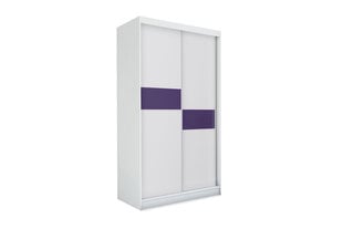 Spinta Livia, 120x61x216 cm, balta/violetinė kaina ir informacija | Spintos | pigu.lt