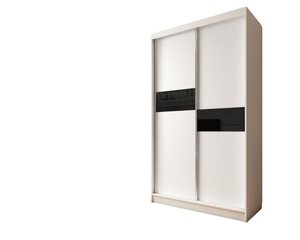 Spinta Livia, 150x61x216 cm, balta/juoda kaina ir informacija | Spintos | pigu.lt