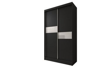 Spinta Livia, 150x61x216 cm, juoda/balta цена и информация | Шкафы | pigu.lt