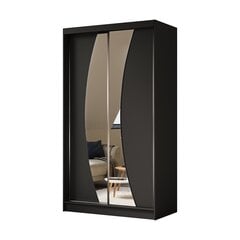Раздвижной шкаф VOX 120 см Черный матовый + зеркало цена и информация | Шкафы | pigu.lt