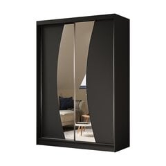 Раздвижной шкаф VOX 150 см Черный матовый + зеркало цена и информация | Шкафы | pigu.lt
