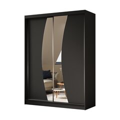 Раздвижной шкаф VOX 160 см Черный матовый + зеркало цена и информация | Шкафы | pigu.lt