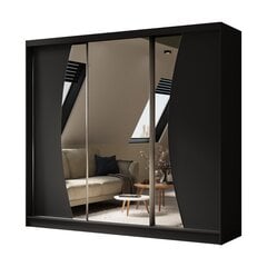 Раздвижной шкаф VOX 240 см Черный матовый + зеркало цена и информация | Шкафы | pigu.lt