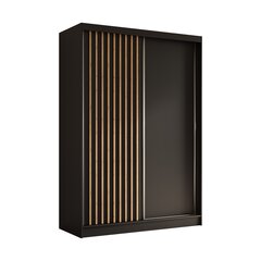 Раздвижной реечный шкаф 150 см Черный реечный дуб Artisan цена и информация | Шкафы | pigu.lt