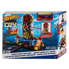 Lenktyninių padangų dirbtuvių rinkinys Hot Wheels City HDP02 цена и информация | Игрушки для мальчиков | pigu.lt