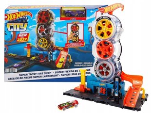 Lenktyninių padangų dirbtuvių rinkinys Hot Wheels City HDP02 kaina ir informacija | Žaislai berniukams | pigu.lt