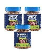 Simply From Nature Smart Bites su žąsiena, 3x130 g kaina ir informacija | Skanėstai šunims | pigu.lt