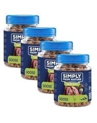 Simply From Nature Smart Bites su žąsiena, 4x130 g kaina ir informacija | Skanėstai šunims | pigu.lt