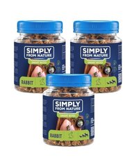 Simply From Nature Smart Bites su triušiena, 3x130 g kaina ir informacija | Skanėstai šunims | pigu.lt