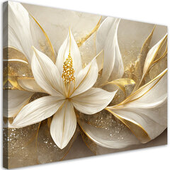 Paveikslas Auksinis lotoso žiedas 3D цена и информация | Репродукции, картины | pigu.lt