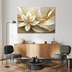 Paveikslas Auksinis lotoso žiedas 3D kaina ir informacija | Reprodukcijos, paveikslai | pigu.lt