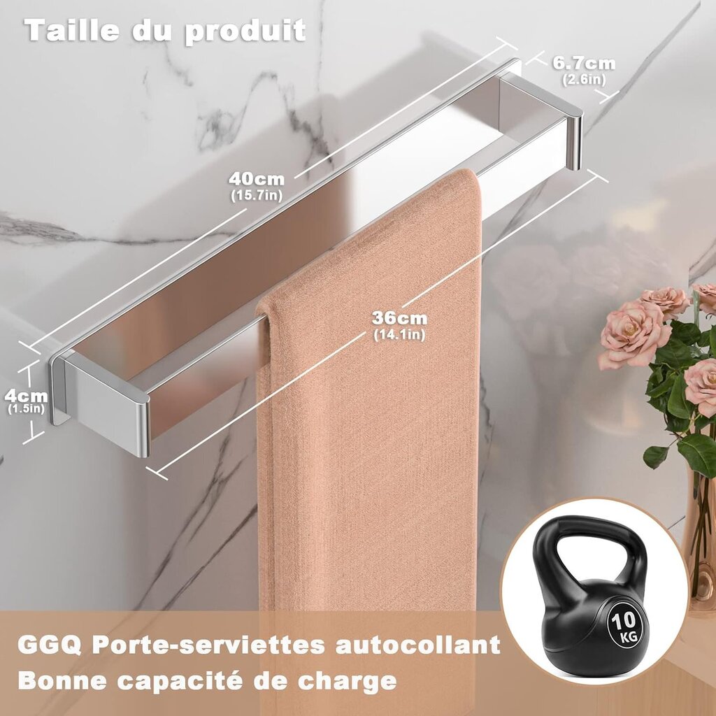 Rankšluosčių laikiklis GGQ, 40cm цена и информация | Vonios kambario aksesuarai | pigu.lt