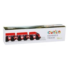 Деревянный поезд Express Cubika, красный цена и информация | Игрушки для мальчиков | pigu.lt