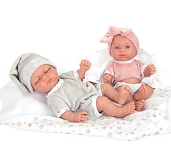 Kūdikėliai dvynukai su pleduku Arias, 26 cm kaina ir informacija | Žaislai mergaitėms | pigu.lt