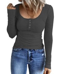 Блузка женская Auselily, серая цена и информация | Женские блузки, рубашки | pigu.lt