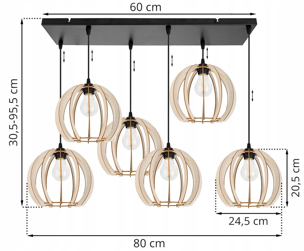 LightHome pakabinamas šviestuvas Timber kaina ir informacija | Pakabinami šviestuvai | pigu.lt