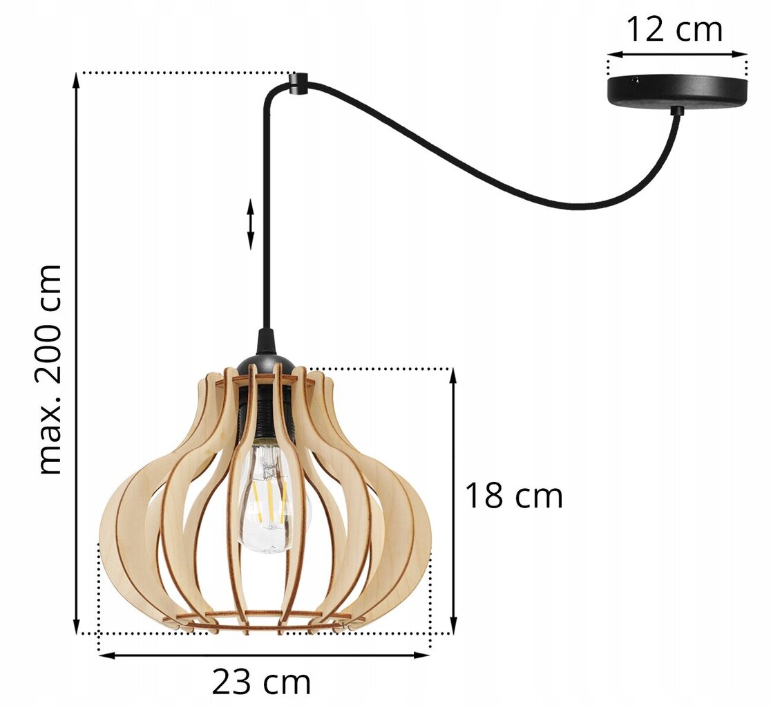 LightHome pakabinamas šviestuvas SpiderTimber kaina ir informacija | Pakabinami šviestuvai | pigu.lt