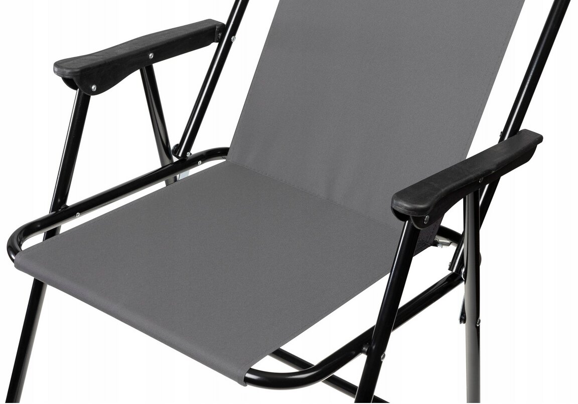 Sulankstoma turistinė kėdė, 63x52x74cm, pilka kaina ir informacija | Turistiniai baldai | pigu.lt