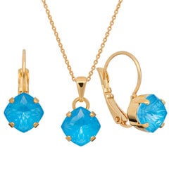 Papuošalų rinkinys moterims DiamondSky Magical Square Electric Blue Ignite su Swarovski kristalais DS00S424 kaina ir informacija | Papuošalų rinkiniai | pigu.lt