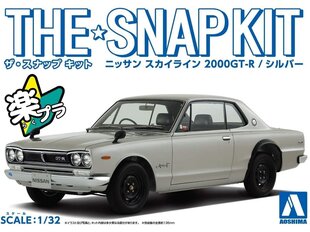 Surenkama mašina Aoshima The Snap Kit Nissan Skyline 2000GT-R Silver цена и информация | Конструкторы и кубики | pigu.lt