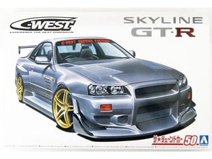 Aoshima - C-WEST BNR34 Nissan Skyline GT-R '02, 1/24, 06149 цена и информация | Конструкторы и кубики | pigu.lt