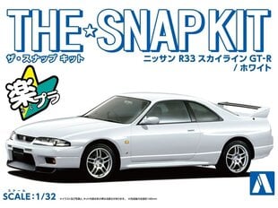 Surenkama mašina Aoshima The Snap Kit Nissan R33 Skyline GT-R White цена и информация | Конструкторы и кубики | pigu.lt