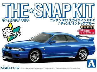 Surenkama mašina Aoshima The Snap Kit Nissan R33 Skyline GT-R Championship Blue цена и информация | Конструкторы и кубики | pigu.lt