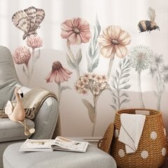 Pastelowe Love lipdukai sienoms laukinės gėlės I цена и информация | Интерьерные наклейки | pigu.lt